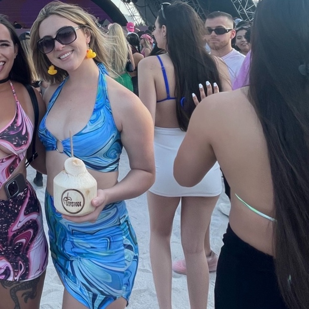 2 piece club or festival skirt and top